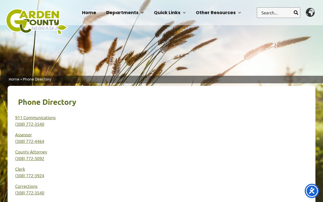 Garden County court directory used to route warrant records questions